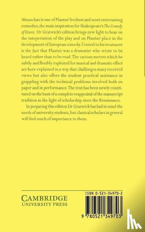 Plautus - Plautus: Menaechmi