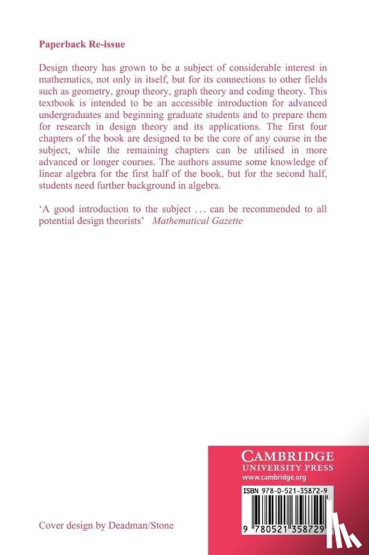 Hughes, D. R., Piper, F. - Design Theory