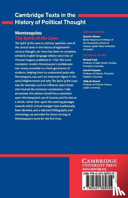 Montesquieu, Charles de - Montesquieu: The Spirit of the Laws