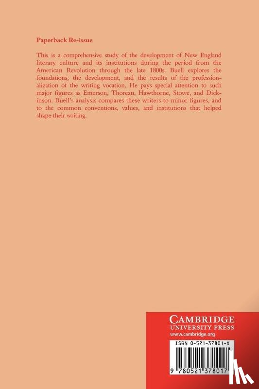 Buell, Lawrence - New England Literary Culture
