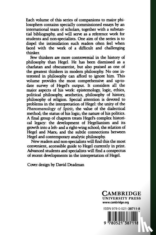  - The Cambridge Companion to Hegel