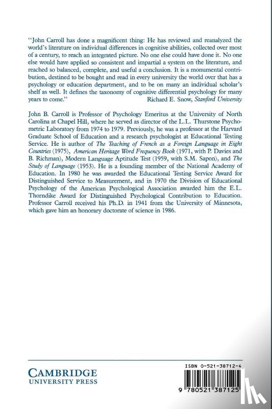 Carroll, John B. - Human Cognitive Abilities