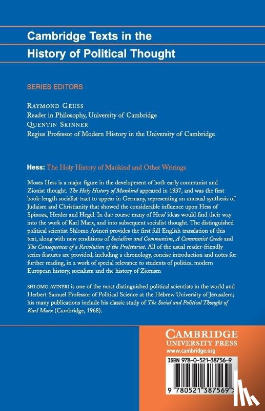 Hess, Moses - Moses Hess: The Holy History of Mankind and Other Writings