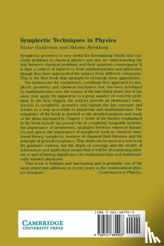 Guillemin, Victor (Massachusetts Institute of Technology), Sternberg, Shlomo (Harvard University - Symplectic Techniques in Physics