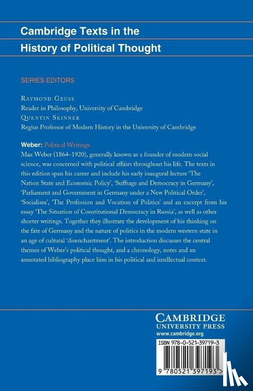 Weber, Max - Weber: Political Writings