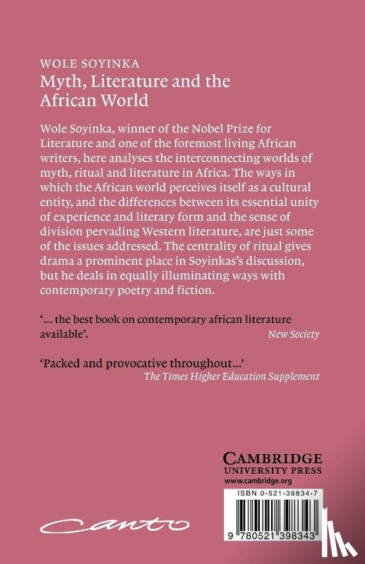 Soyinka, Wole (University of Ife - Myth, Literature and the African World