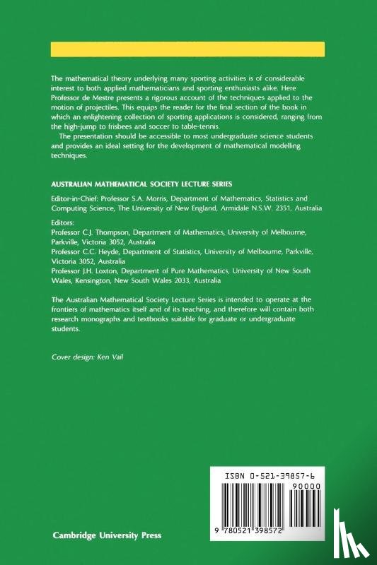 Mestre, Neville de (Bond University - The Mathematics of Projectiles in Sport
