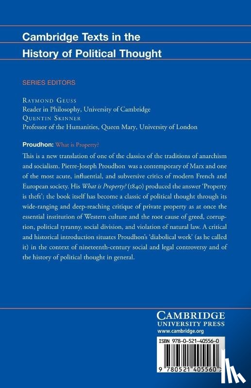 Proudhon, Pierre-Joseph - Proudhon: What is Property?