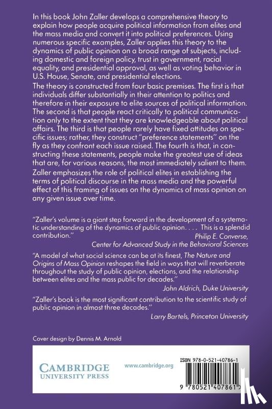 Zaller, John R. (University of California - The Nature and Origins of Mass Opinion