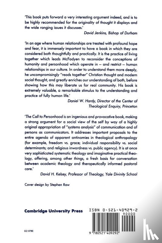 McFadyen, Alistair Iain (University of Leeds) - The Call to Personhood