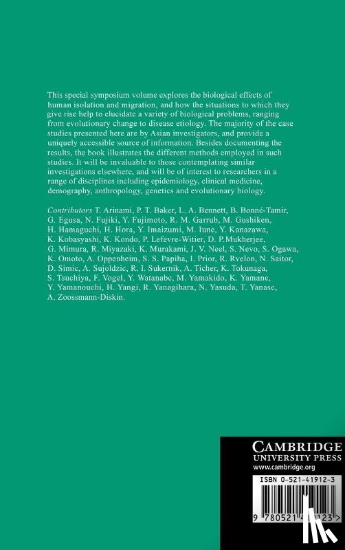 - Isolation, Migration and Health