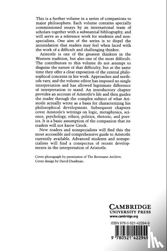  - The Cambridge Companion to Aristotle