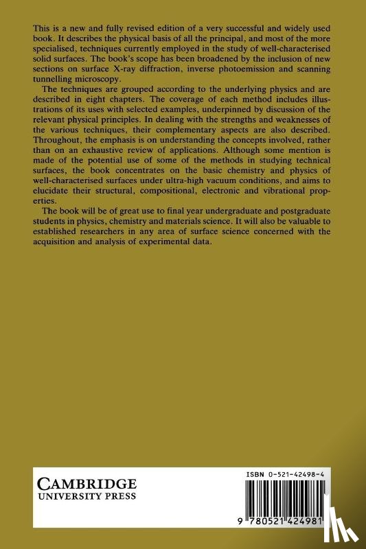 Woodruff, D. P. (University of Warwick), Delchar, T. A. (University of Warwick) - Modern Techniques of Surface Science