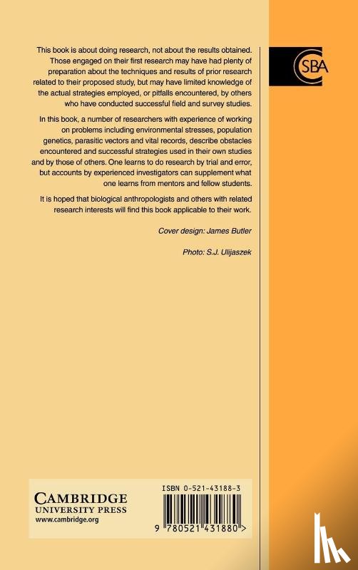  - Research Strategies in Human Biology