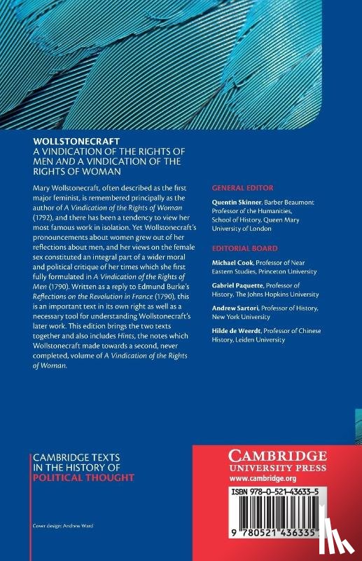 Wollstonecraft, Mary - Wollstonecraft: A Vindication of the Rights of Men and a Vindication of the Rights of Woman and Hints