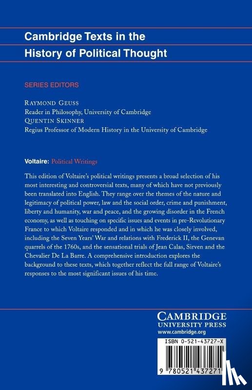Voltaire, Frangois Marie - Voltaire: Political Writings