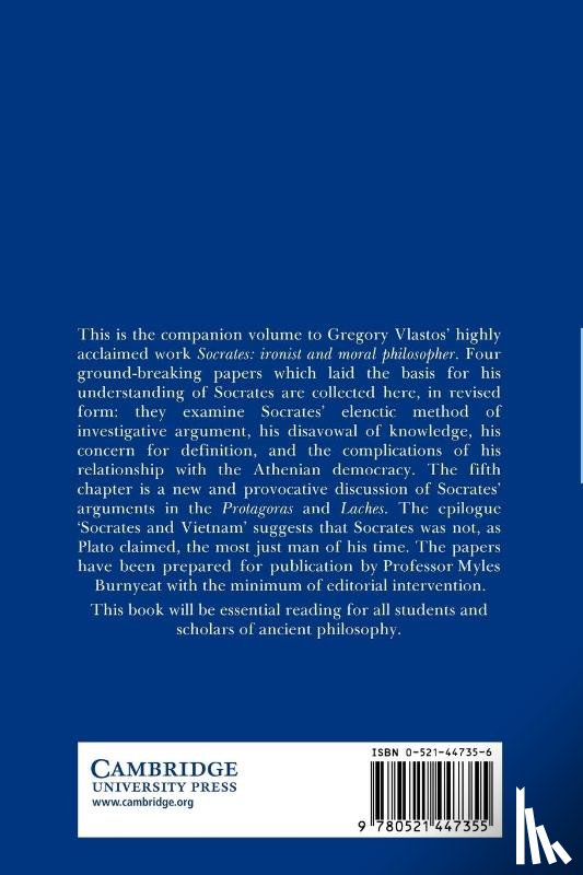 Vlastos, Gregory (University of California - Socratic Studies
