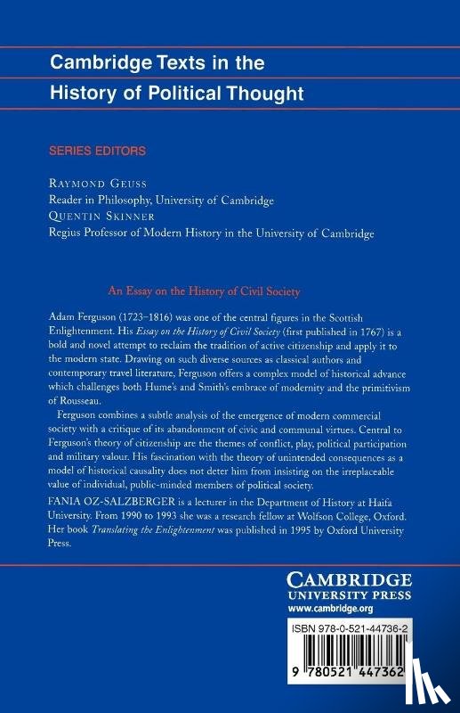 Ferguson, Adam - Ferguson: An Essay on the History of Civil Society