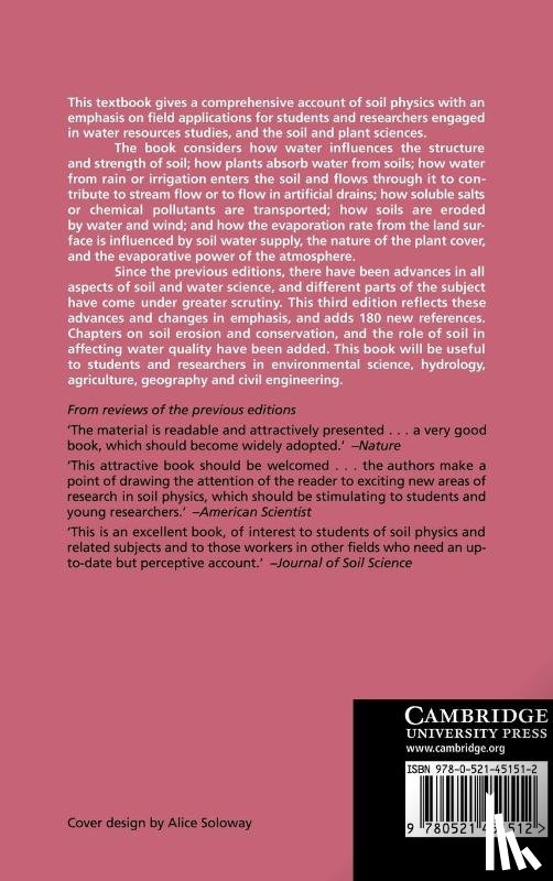 Marshall, T. J. (Division of Soils CSIRO, Holmes, J. W. (Flinders University of South Australia), Rose, C. W. (Emeritus Professor - Soil Physics