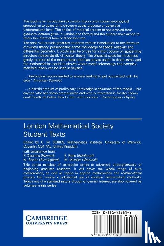 Huggett, S. A. (University of Plymouth), Tod, K. P. (University of Oxford) - An Introduction to Twistor Theory