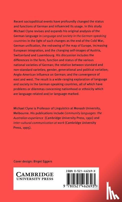 Clyne, Michael (Monash University - The German Language in a Changing Europe