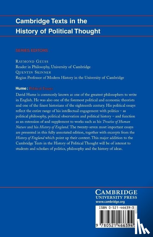 Hume, David - Hume: Political Essays