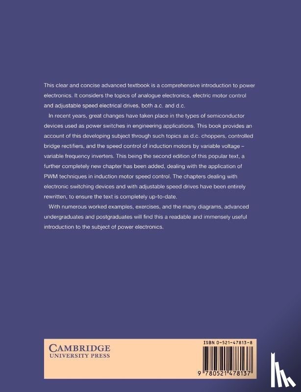 Shepherd, W. (University of Bradford), Hulley, L. N. (University of Bradford), Liang, D. T. W. (University of Bradford) - Power Electronics and Motor Control