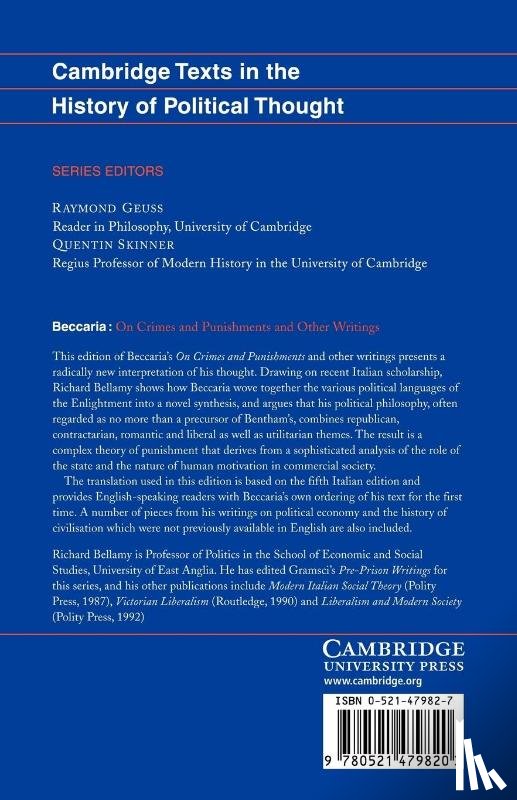 Beccaria, Cesare - Beccaria: 'On Crimes and Punishments' and Other Writings