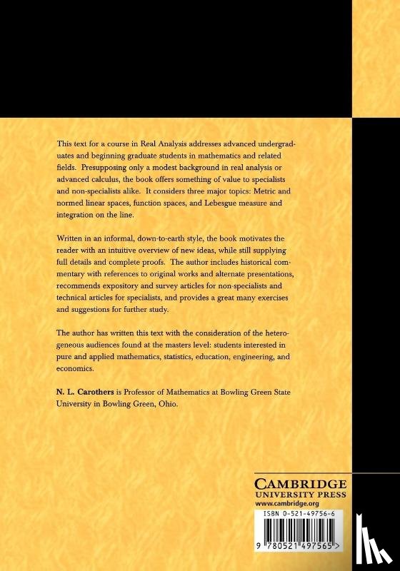 Carothers, N. L. (Bowling Green State University - Real Analysis