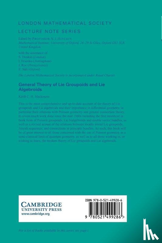 Mackenzie, Kirill C. H. (University of Sheffield) - General Theory of Lie Groupoids and Lie Algebroids
