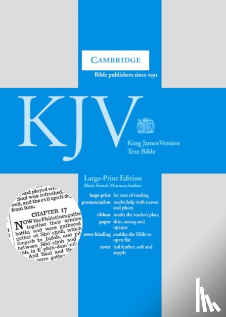 Cambridge University Press - KJV Large Print Text Bible, Black French Morocco Leather, KJ653:T