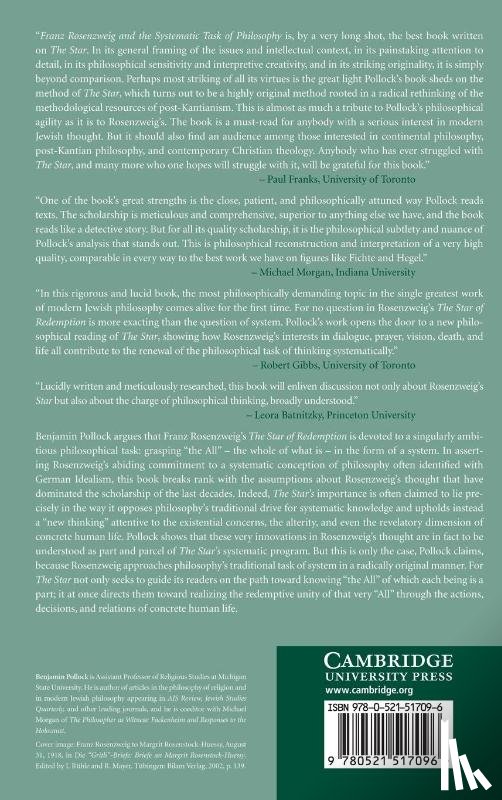 Pollock, Benjamin (Michigan State University) - Franz Rosenzweig and the Systematic Task of Philosophy