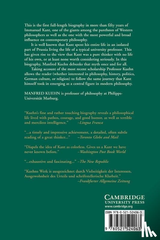 Kuehn, Manfred (Philipps-Universitat Marburg - Kant: A Biography