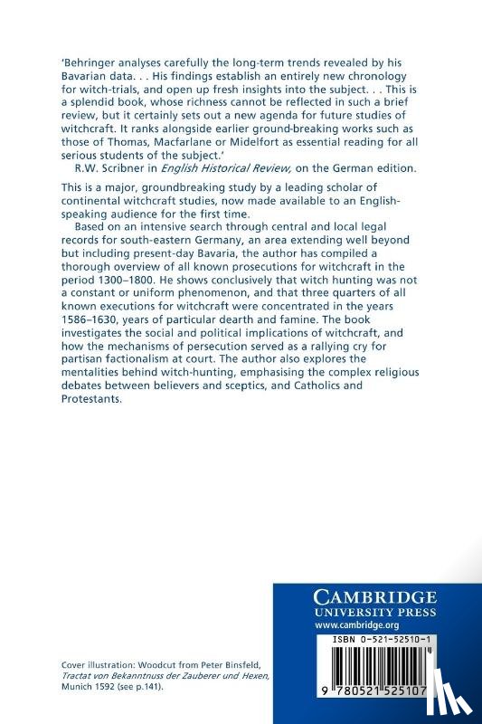 Behringer, Wolfgang (Rheinische Friedrich-Wilhelms-Universitat Bonn) - Witchcraft Persecutions in Bavaria