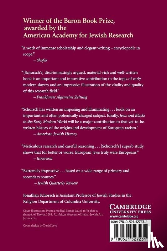 Schorsch, Jonathan (Columbia University - Jews and Blacks in the Early Modern World