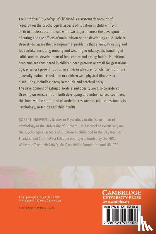 Drewett, Robert (University of Durham) - The Nutritional Psychology of Childhood