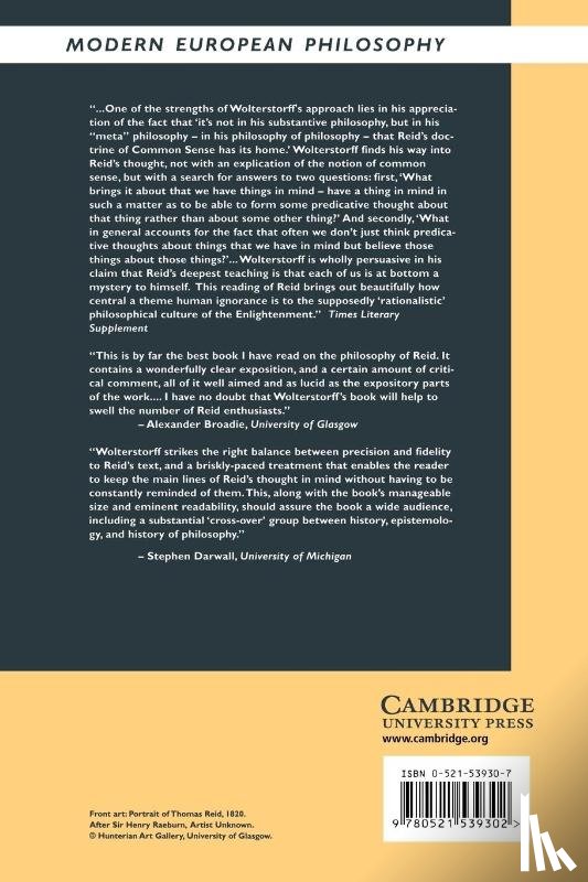 Wolterstorff, Nicholas (Yale University - Thomas Reid and the Story of Epistemology