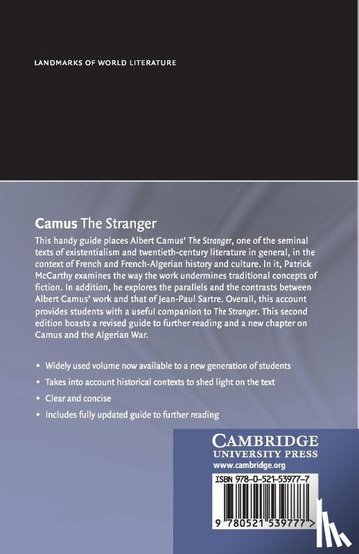 McCarthy, Patrick (The Johns Hopkins University) - Camus: The Stranger