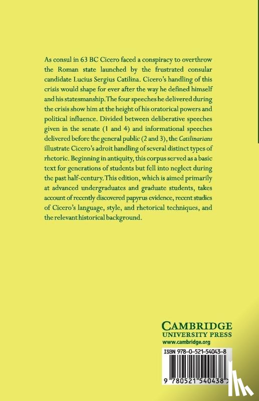 Cicero, Marcus Tullius - Cicero: Catilinarians