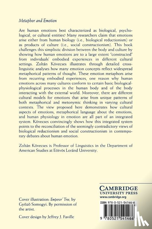 Kovecses, Zoltan (Lorand Eotvos University - Metaphor and Emotion