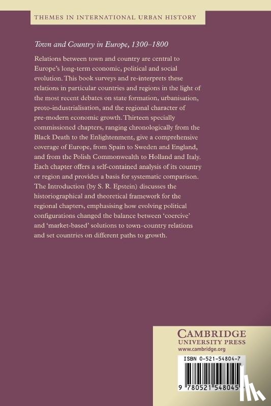  - Town and Country in Europe, 1300–1800