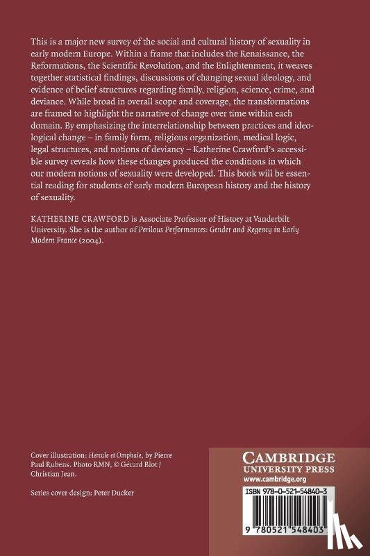 Crawford, Katherine (Vanderbilt University - European Sexualities, 1400–1800