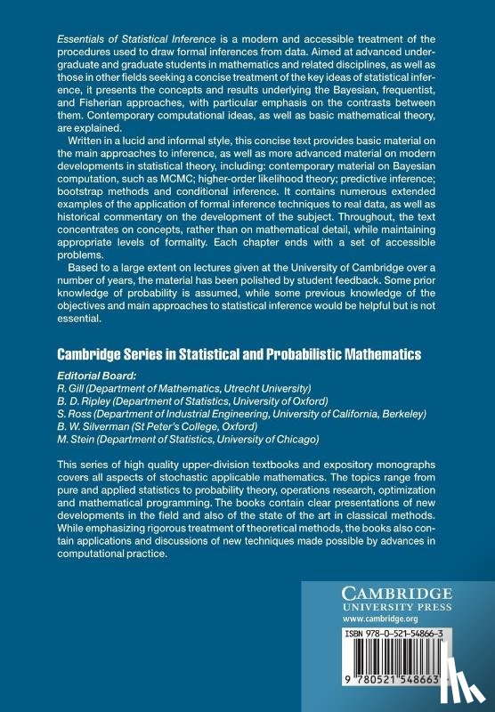 Young, G. A. (Imperial College of Science, Smith, R. L. (University of North Carolina - Essentials of Statistical Inference