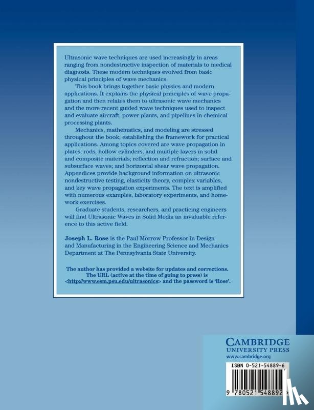 Rose, Joseph L. (Pennsylvania State University) - Ultrasonic Waves in Solid Media