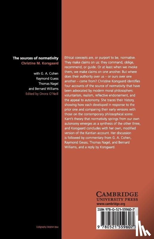 Korsgaard, Christine M. (Harvard University - The Sources of Normativity