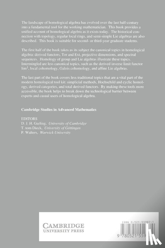 Weibel, Charles A. (Rutgers University - An Introduction to Homological Algebra