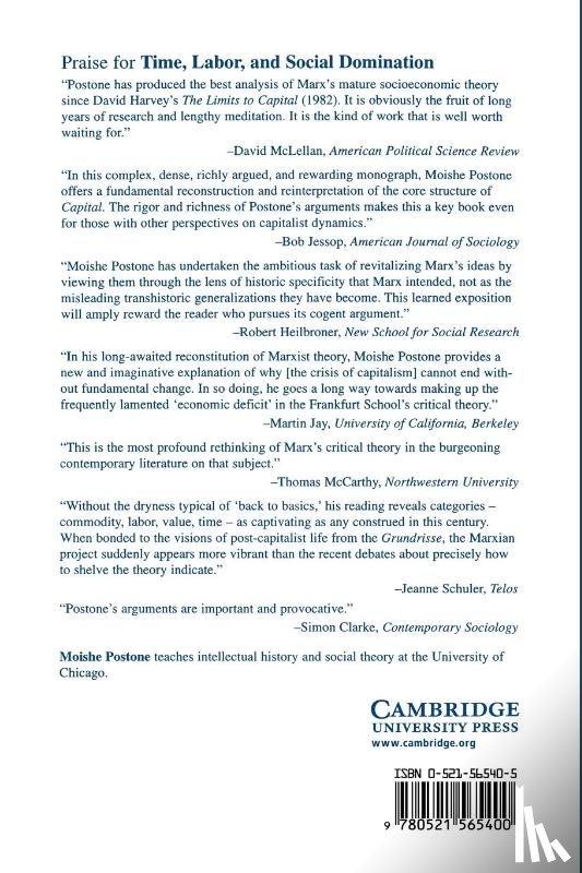 Postone, Moishe (University of Chicago) - Time, Labor, and Social Domination