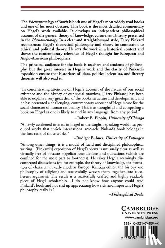 Pinkard, Terry (Georgetown University - Hegel's Phenomenology