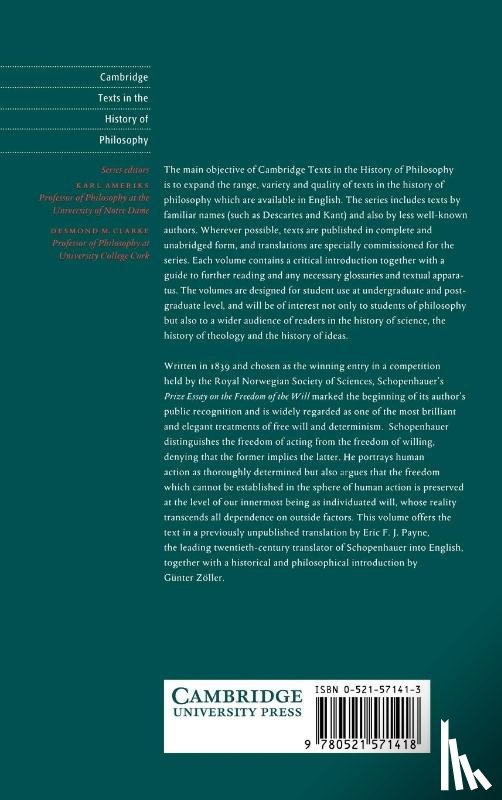 Schopenhauer - Schopenhauer: Prize Essay on the Freedom of the Will
