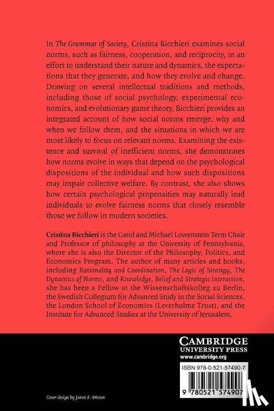 Bicchieri, Cristina (Carol and Michael Lowenstein Endowed Term Chair - The Grammar of Society